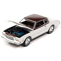 1980 Chevy Monte Carlo White and Dark Claret Brown Metallic Top and Hood Limited Edition to 3508 Pieces Worldwide OK Used Cars 2023 Series 1/64 Diecast Model Car by Johnny Lightning JLMC032-JLSP336A