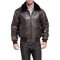 Leather Jacket for Men Goatskin Bomber Jacket Full Sleeve