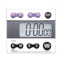 Sper Scientific 810015 Digital Count Down/Count Up Timer with Clock, White grey