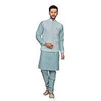 Indian Royal Ethnic Designer Groomsmen Jodhpuri Wedding Traditional Kurta Pyjama With Nehru Jacket for Men