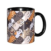 Cartoon Cat Coffee Mug Funny - Ceramic Tea Cup Novelty Gifts for Office and Home Women Girls Men Dishwasher Microwave Safe 11oz