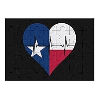 Love Texas Heartbeat Wooden Puzzles Adult Educational Picture Puzzle Creative Gifts Home Decoration
