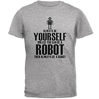 Halloween Always Be Yourself Robot Heather Grey Adult T-Shirt