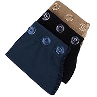 3 Pcs Elastic Extender Soft Pants Belt Extension Adjustable Maternity Waistband Buckle Button
