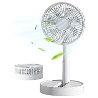 Portable Desk Fan, USB Battery Operated Fan with 4 Speeds Strong Airflow, Foldable Personal Fan for Bedroom, Small Travel Fan for Outdoor