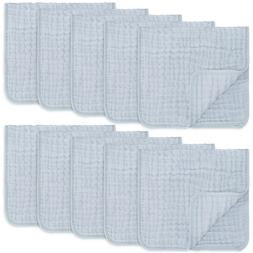 Comfy Cubs Muslin Burp Cloths Large 100% Cotton Hand Washcloths for Babies,  Baby Essentials 6 Layers Extra Absorbent and Soft Boys & Girls Rags for