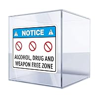Decals Stickers Notice Alcohol, Drug and Weapon Free Zone 3 X 2,3