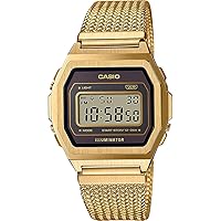 Casio Collection Vintage Women's Digital Watch with Mesh Stainless Steel Strap