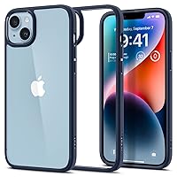 Spigen Ultra Hybrid for iPhone 14 Case, [Military Grade Shockproof] [Anti Yellowing] Phone Cover - Navy Blue