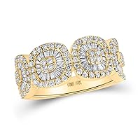 The Diamond Deal 10kt Yellow Gold Mens Round Diamond Band Ring 1-1/2 Cttw