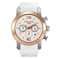 MULCO Watch for Women, Enchanted - Analog Quartz, Stainless Steel, Pearl Finishing Dial with Rose Gold Accents and Silicone Band