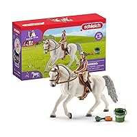 Schleich Horse Club Lipizzaner Mare Horse and Rider Figurine Playset - Realistic Rider and Horse with Feed Bucket, Saddle, and More, Playtime Fun for Boys and Girls, Gift for Kids Age 5+