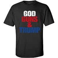 Political God s & Trump Adult Unisex Short Sleeve T-Shirt-Black-6XL