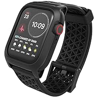 Catalyst Case- Designed for Apple Watch Series SE 2022, Series 6/5 and 4 44mm, Buckle Edition, Drop Proof 9.9ft, Sport Band, Breathable, Rugged, Free Microfiber Cloth is included - Stealth Black