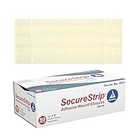 Dynarex Wound Closure Strips - Sterile, Provides Sterile Support to Small Cuts & Skin with Sutures, Stitches, & Staples and Aftercare, White, 1/8” x 3” - 1 Box of 50 Strips