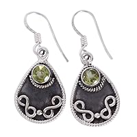 Natural Peridot Antique Collection 925 Sterling Silver Gorgeous Jewelry Dangle Earring