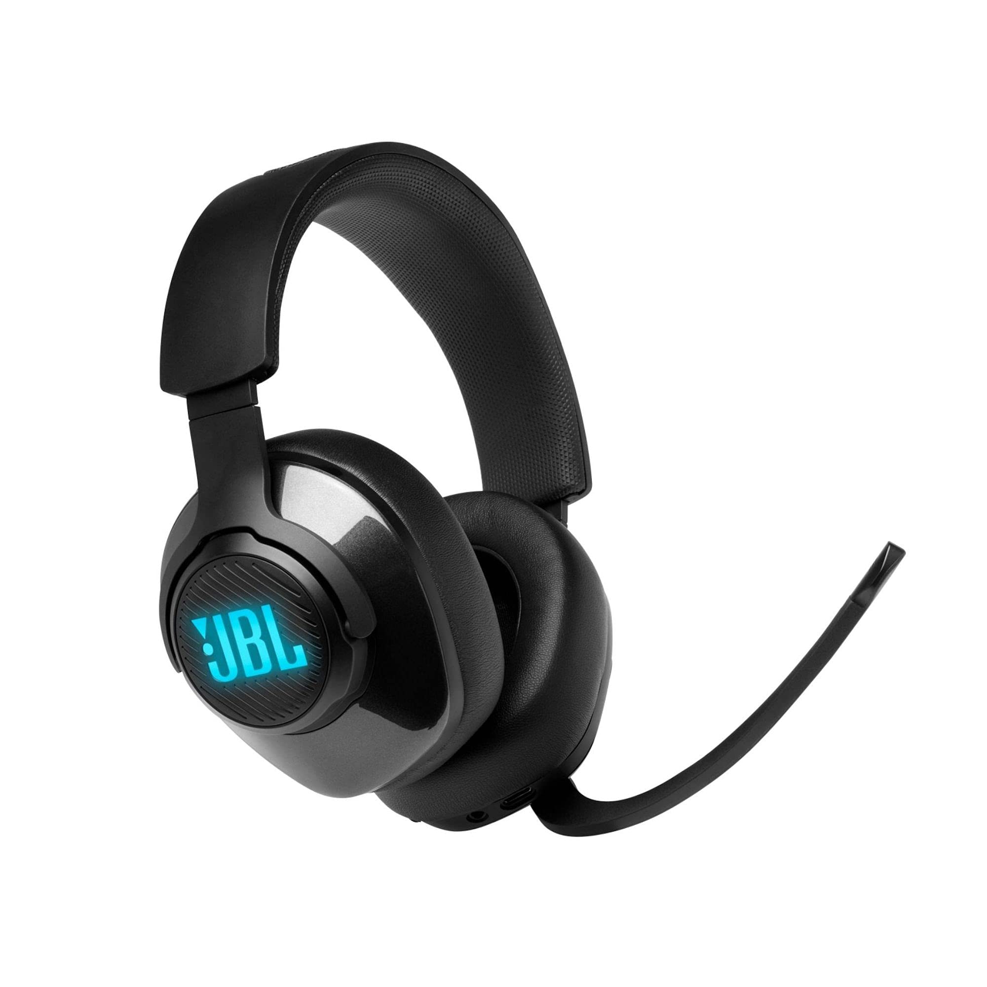 JBL Quantum Stream: Dual Pattern Premium USB Microphone for Streaming, Recording and Gaming & Quantum 400 - Wired Over-Ear Gaming Headphones with USB and Game-Chat Balance Dial - Black