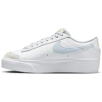 Womens Blazer Low Platform Leather Casual and Fashion Sneakers White