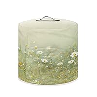 Insulated Pressure Cooker Appliance Cover, Also Fit for Rice Cooker, Air Fryer and Crock Pot, 8 Quart Dust Cover with Pocket for Kitchenware and Recipes, Washable, Daisy Floral Green