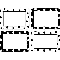 Black and White Painted Dots Name Tags/Labels - Multi-Pack