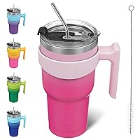 BJPKPK Tumbler With Handle 30oz Stainless Steel Insulated Tumbler Mugs With Lid And Straw For Women And Men,Sakura