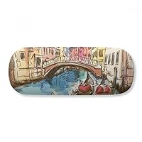 Italy Venice Landscape Watercolour Painting Glasses Case Eyeglasses Hard Shell Storage Spectacle Box