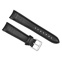 21MM CURVED END LEATHER WATCH BAND STRAP COMPATIBLE WITH SEIKO SPORTURA SNAE80P17T62-OKVO BK
