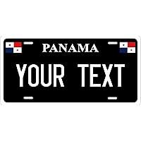 Panama Black White Personalized Custom Novelty Tag Vehicle Car Auto Motorcycle Moped Bike Bicycle License Plate (Auto (6x12))