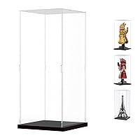 Acrylic Display Case for Lego 76223 76191 21019 Thickened Clear Acrylic Display Box for Collectibles Countertop Display Case for Action Figures Model Toy Dustproof Showcase(Black Base)