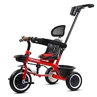 Children's Tricycles 1-6 Years Old with Car Comfort Seat Safety Guardrail 3 Colors Can Be Used As Gifts for Infants and Toddlers (Color : Red) (Color : Red)