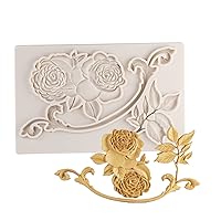 Rose Large Flower with Leaf Silicone Molds for DIY Fondant Candy Making Chocolate Mold Desserts Ice Cube Gum Clay Biscuit Plaster Resin Cupcake Topper Cake Decor Moulds