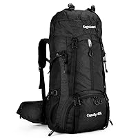 60L Hiking Backpack, Waterproof Camping Backpacking Backpack for Men Outdoor Traveling Climbing Daypack with Rain Cover (Black)
