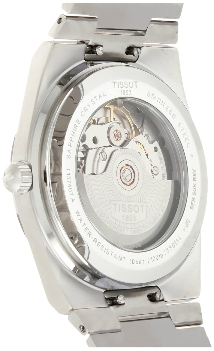 Tissot Mens PRX Powermatic 80 316L Stainless Steel case Automatic Watch, Grey, Stainless Steel, 12 (T1374071109100)