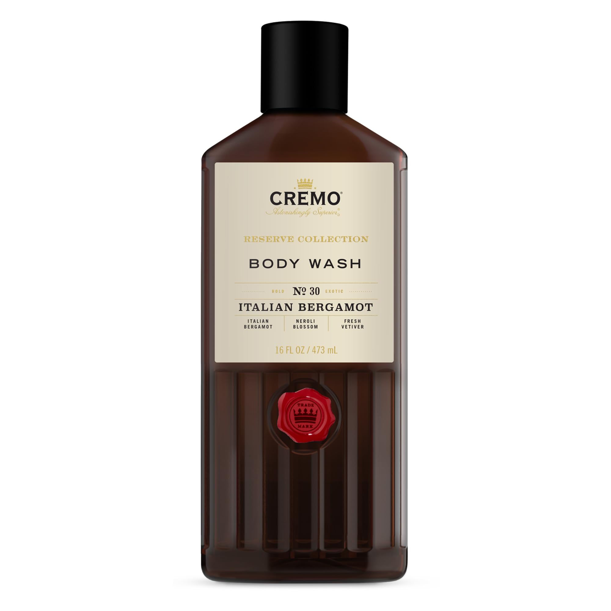 Cremo Rich-Lathering Italian Bergamot Body Wash, Notes of Italian Bergamot, Neroli Blossom, and Fresh Vetiver, 16 Fl Oz