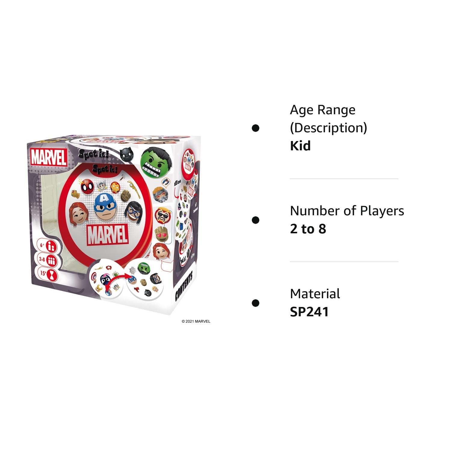 Zygomatic Spot It! Marvel Emojis Card Game | Matching Game | Fun Kids Game for Family Game Night | Travel Game for Kids | Great Gift for Kids | Ages 6+ | 2-8 Players | Avg. Playtime 15 Mins | Made