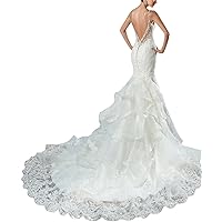 Women's Spaghetti Straps Sexy Lace Mermaid Bridal Wedding Dresses