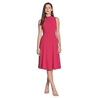 Maggy London Women's Mock Neck Sleeveless Fit and Flare