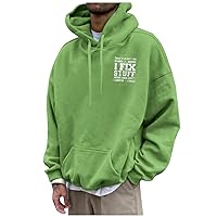 Long Sleeve Hoodies，Plus Size Usa Letter Printed Pullover Sweatshirt Baggy Solid Streetwear Hiking Hoodie Men
