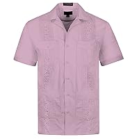 Omega Cuban Guayabera Short Sleeve Shirt, Wedding Cigar Beach Bartender Casual