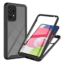 XYX Case Compatible with Samsung A73 5G, Clear Built-in Screen Protector Full Body Hybrid Heavy Duty Protection Case for Galaxy A73 5G, Black