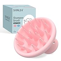 Silicone Scalp Massager Shampoo Brush, Head Scrubber with Soft Bristles for Hair Growth, Deep Clean and Dandruff Removal, Shower Hair Brush Wet & Dry Use, Pink