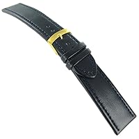 24mm Morellato Dark Navy Genuine Leather Padded Stitched Watch Band 1718 Reg
