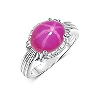 Rylos 14K White Gold Ring with 12X10MM Gemstone & Diamonds – Stunning Ring for Middle or Pointer Finger – Exquisite Color Stone Jewelry for Women – Available in Sizes 5-13
