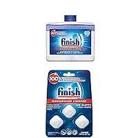 Finish Dual Action Dishwasher Cleaner: Fight Grease & Limescale, Fresh, 8.45oz and Finish In-Wash Dishwasher Cleaner: Clean Hidden Grease & Grime, 3ct