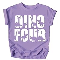 Olive Loves Apple 4th Birthday Dinosaur Shirt Dino Four for Toddler Girls and Boys