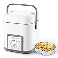 Soseki 2 Cup Mini Electric Rice Cooker - 4 Preset Recipes, 1.3qt 120v  Nonstick Small 4 Cup Rice Cooker for 1-2 People (Pearl White)