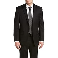 Calvin Klein Mens Modern-Fit Two Button Formal Suit Black 46x32