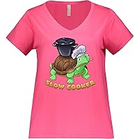 inktastic Slow Cooker- Cute Turtle Chef Women's Plus Size V-Neck