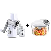 Cheese Grater and Manual Food Chopper Bundle
