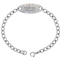Surgical Stainless Steel Medical Alert Bracelet 9/16 inch wide, up to 9 inch long